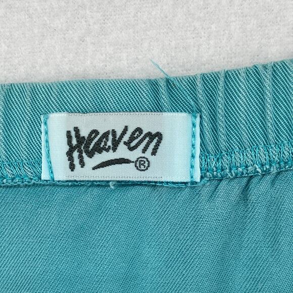 HEAVEN Skirt S 80s Twill Cotton Straight Maxi Elastic Waist Green VTG USA - Picture 5 of 14